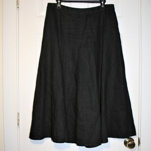 Liz Claiborne Black Linen Modesty Skirt Sz 12